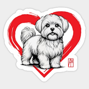 I Love My Maltese - I Love my dog - Enchanting dog Sticker